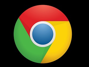 Google Chrome icon on black background